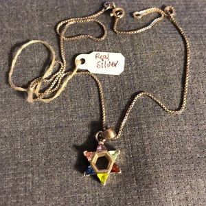 Real silver star necklace